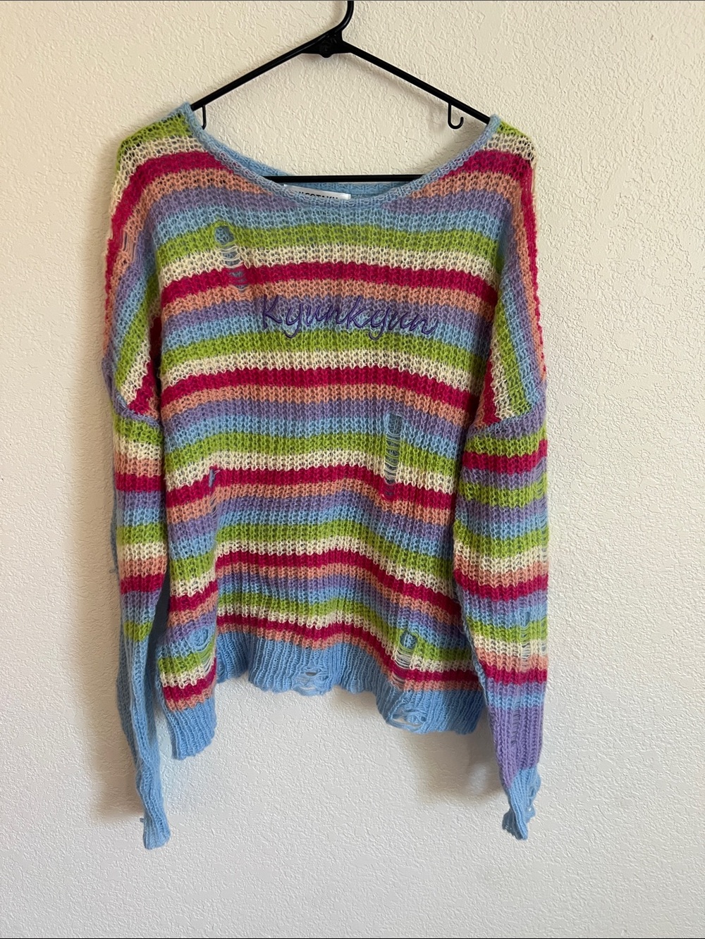Rainbow Stripe Loose Fit Sweater L/XL